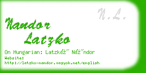 nandor latzko business card